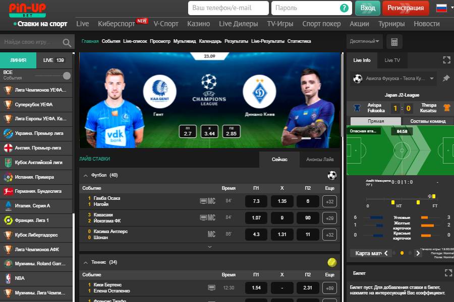 Виды ставок в ПинАп